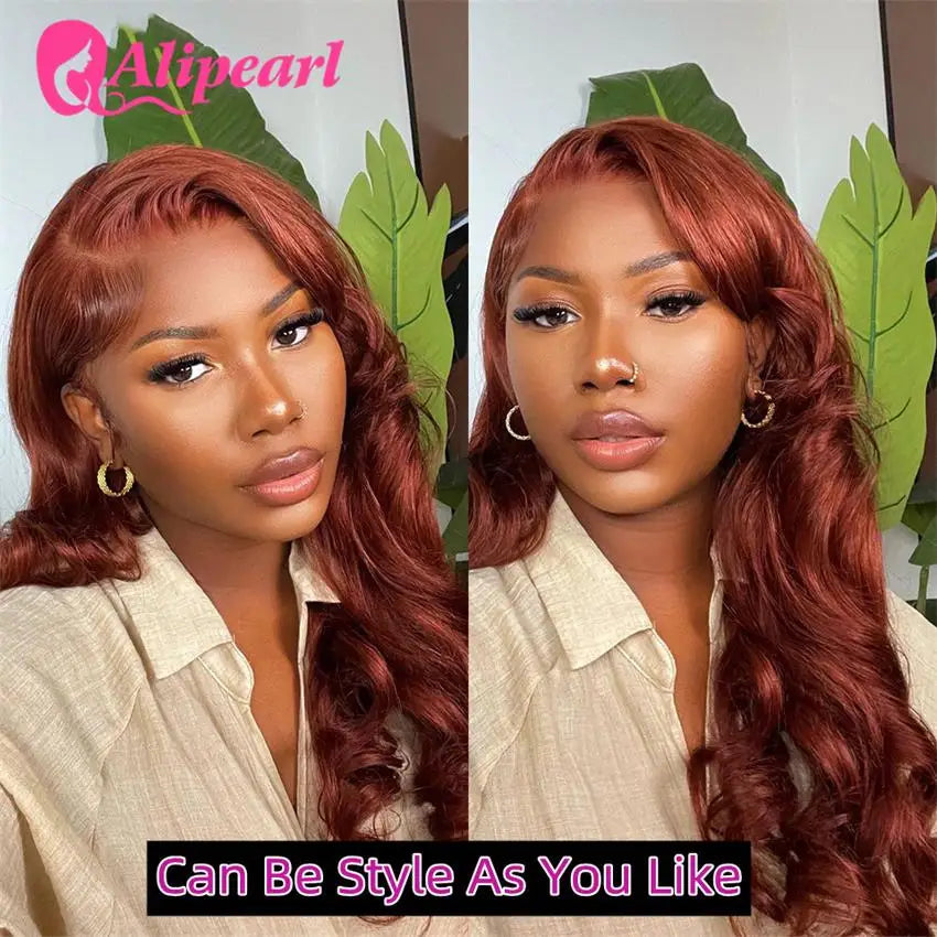 AliPearl Hair Reddish Brown 13x4 Lace Front Wigs Human Hair Peruvian Straight Wig Pre Plucked With Baby Hair Lace Wigs