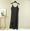 Women Summer Dresses Casual V Neck Full Under Slip Dress Spaghetti Strap Seamless Loose Split Bottming Thin All-Match Dress