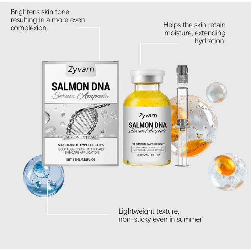 Korean Salmon Ampoule Serum PDRN Lifting Firming Radiating Skin Gentle Nourish Moisturizing Facial Serum Refresh Bouncy Essence