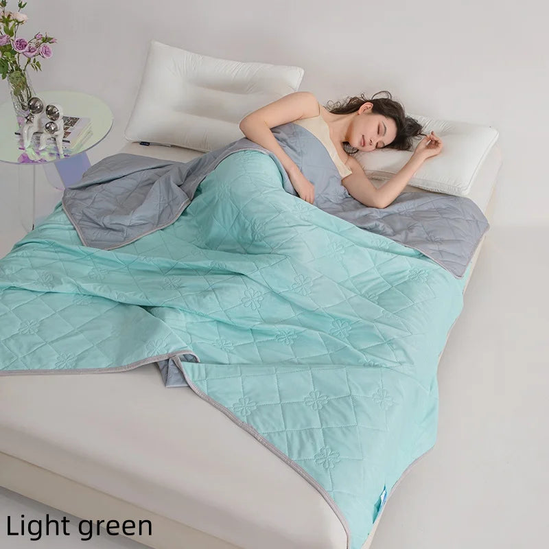 New Soft Cooling Blanket Lightweight Smooth Air Condition Comforter Lightweight Summer Cool Quilt Double Side Cold Bedspread