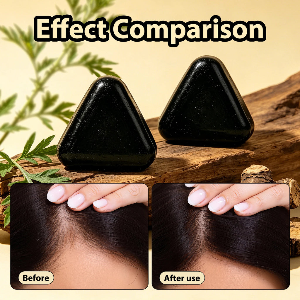 80g Black Herbal Shampoo Bar 7 In 1 Natural Plant Extract Oil Control Nourish Scalp Hair Solid Shampoo Care