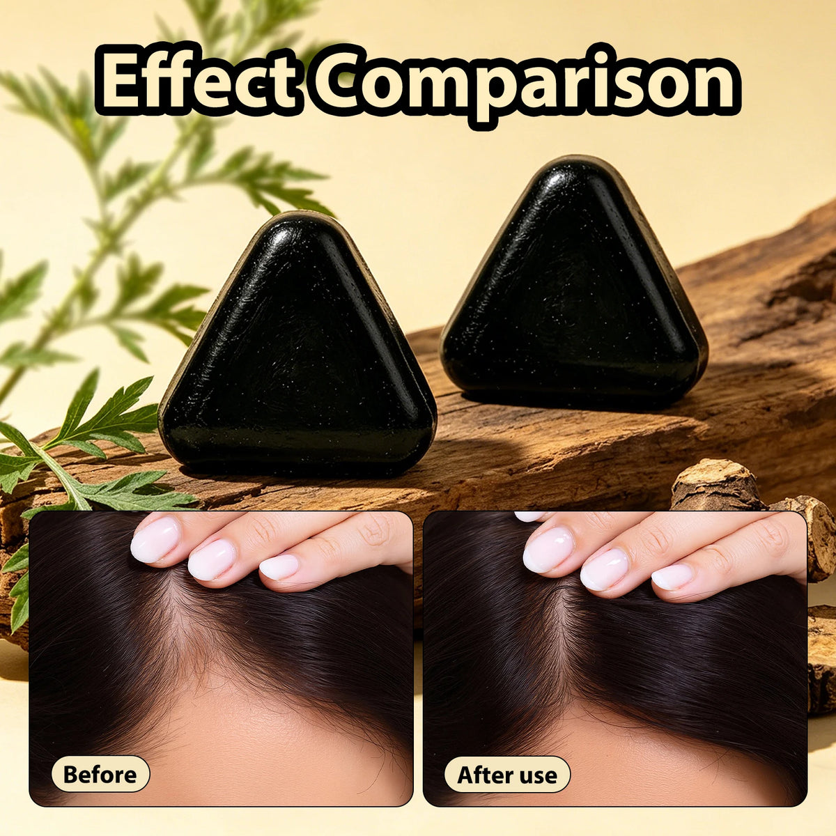 80g Black Herbal Shampoo Bar 7 In 1 Natural Plant Extract Oil Control Nourish Scalp Hair Solid Shampoo Care
