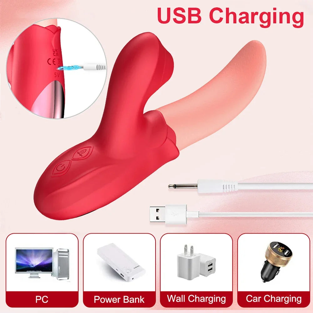 Sex Toys Tongue Licking Sucking Vibrator for Women Nipples Clit Sucker Anal Vibration Stimulation Female Masturbation Adult Good