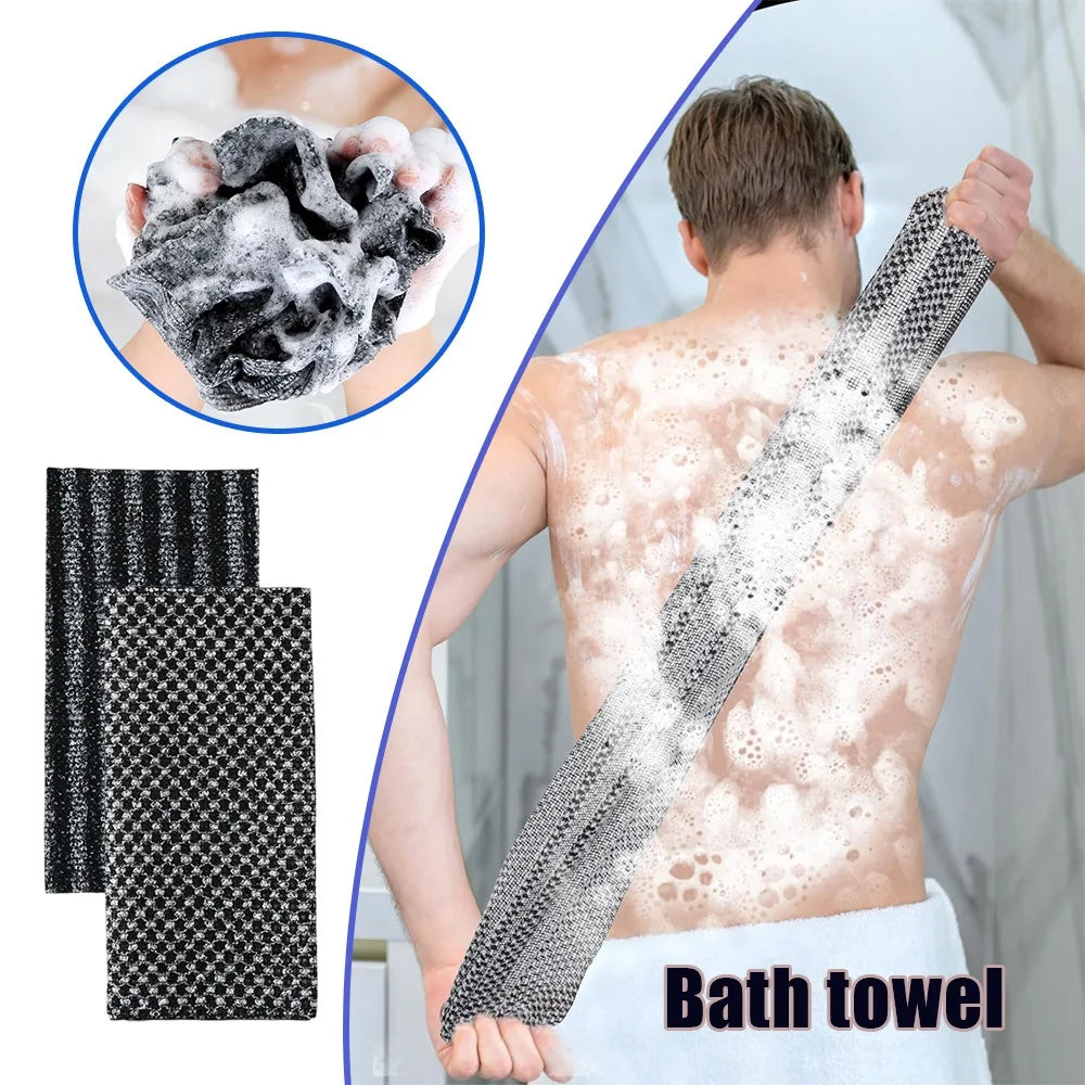 Japanese Korean Style Gentle Foaming Bath Shower Scrubber Towel for Back Exfoliation Home Use Long Unisex Bathing Accessory Soft