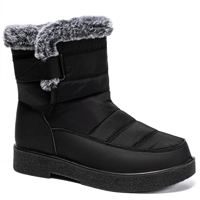 Women's Winter Boots 2024 New Fur Boots Women Low Heels Snow Boots Waterproof Winter Shoes For Women Winter Footwear Botas Mujer