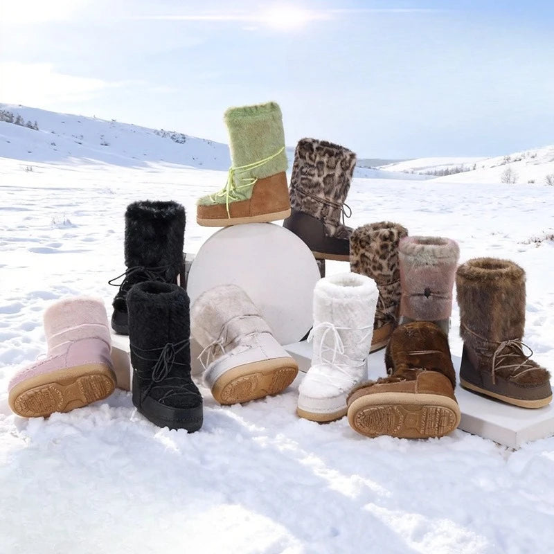 New Winter Women Shoes Exquisite Plush Ultra Warm Snow Boots for Woman Comfort Platform Outdoor Boots Designer Shoes Botas Mujer