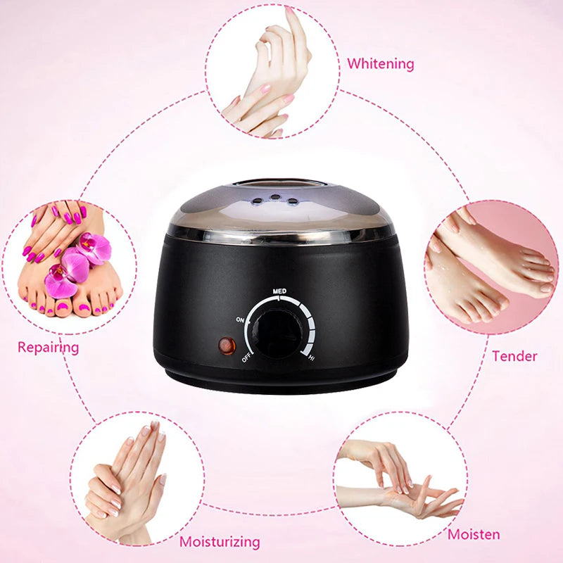 Depilatory Hair Removal Machine - Wax Melter Epilator Kit with Paraffin Heater Wax Beans Beads for Smooth Skin at Home Use