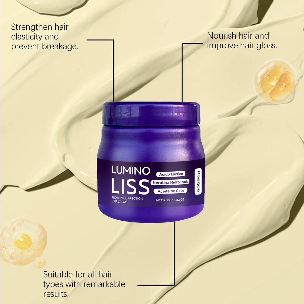 Protein Hair Straightening Cream Smoothing Curly Frizzy Hair Repair Damaged Hair Conditioner Reduce Breakage Nourish Hair Mask