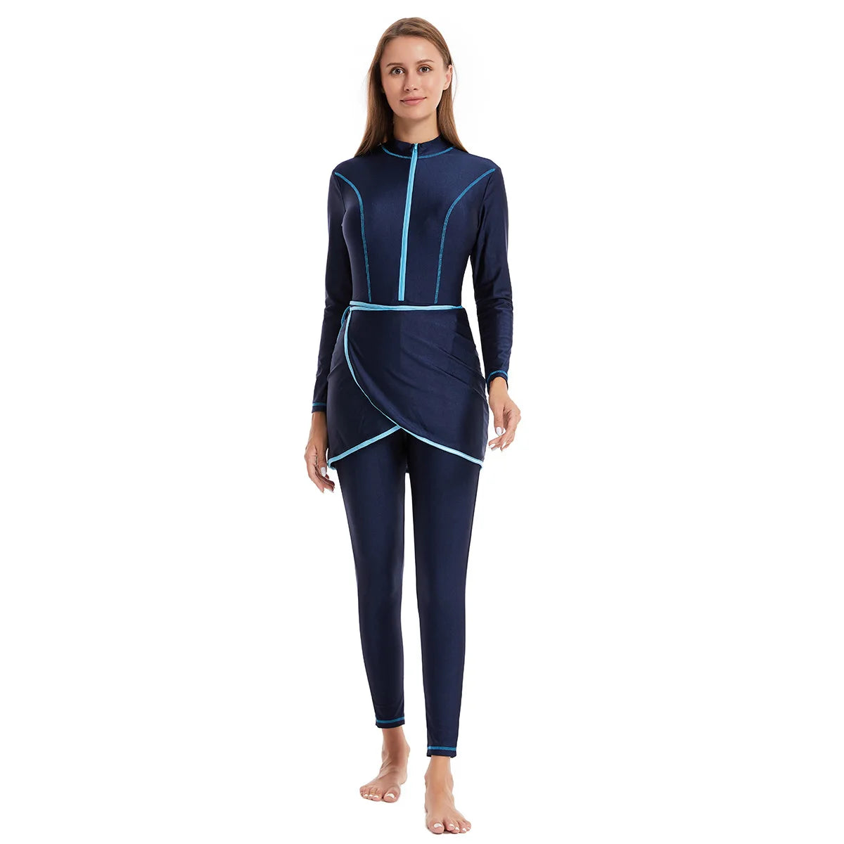 2026 Muslim Modest Swimwears with Hijab Women's Beach Swimsuit 3-pieces Islamic Long Sleeve Swimming Suit for Women Bathing Swim