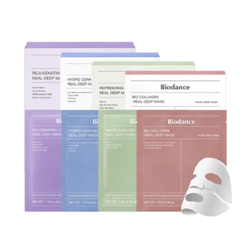 Biodance Korean Skin Care - Collagen Overnight Face Mask, Gel Toner Pads, Ampoule Essence, for Face Barrier Repair, Soothing