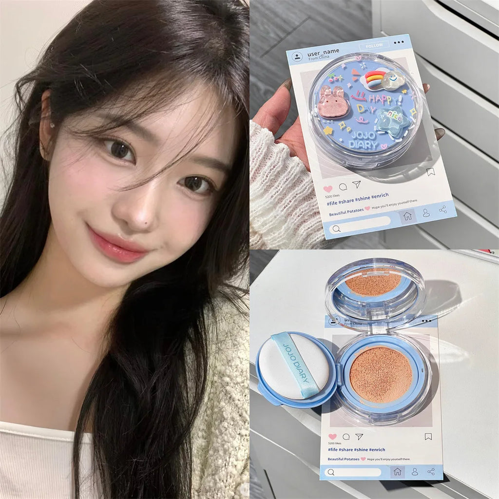 3 Colors Cute South Korea Air Cushion BB Cream Face Concealer Lasting Makeup Set Air Cushion Cream Water Proof Make Up