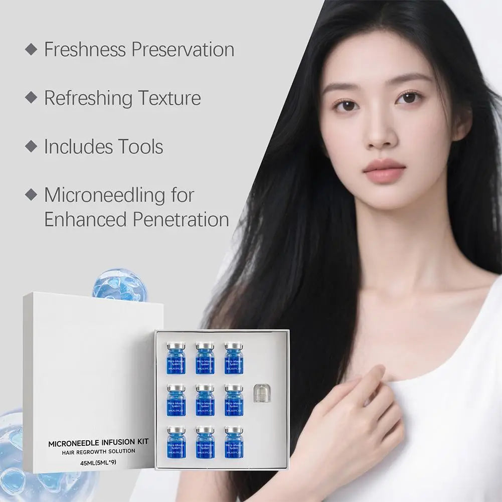 Hair Regrowth Microneedle Infusion Kit Scalp Revitalizing Ampoule Serum Deep Penetration Nourish Roots Anti-Thinning Hair Care
