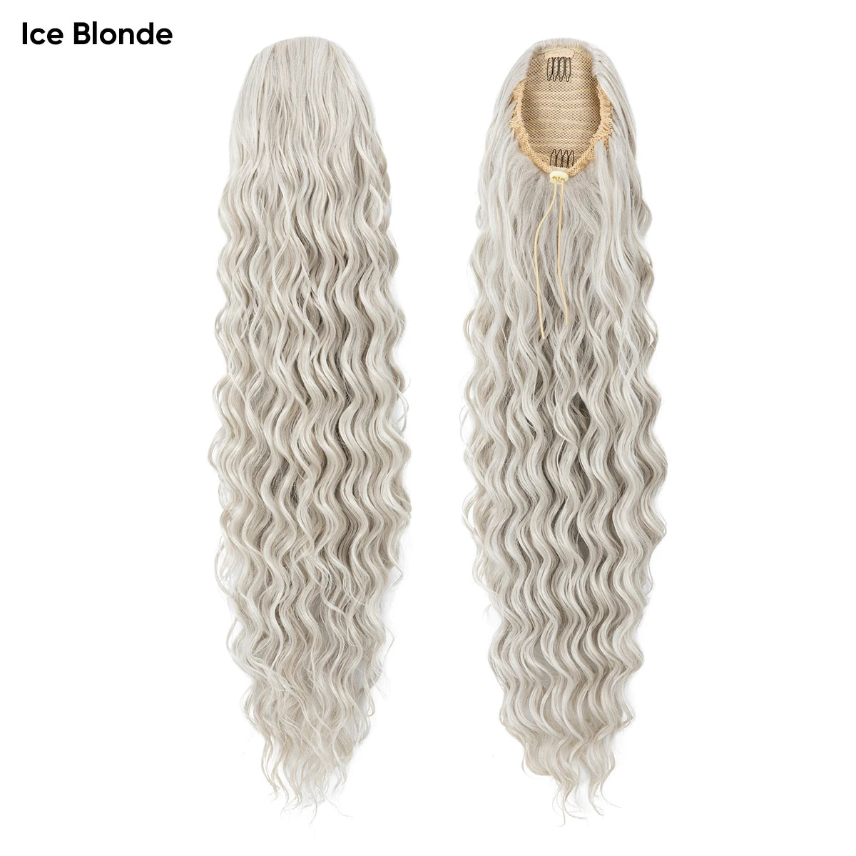 【SARLA】32-inch Women's Wavy Ponytail Hair Extension, with Drawstring and Hair Clips, Synthetic Wig Suitable for All Hair Types,
