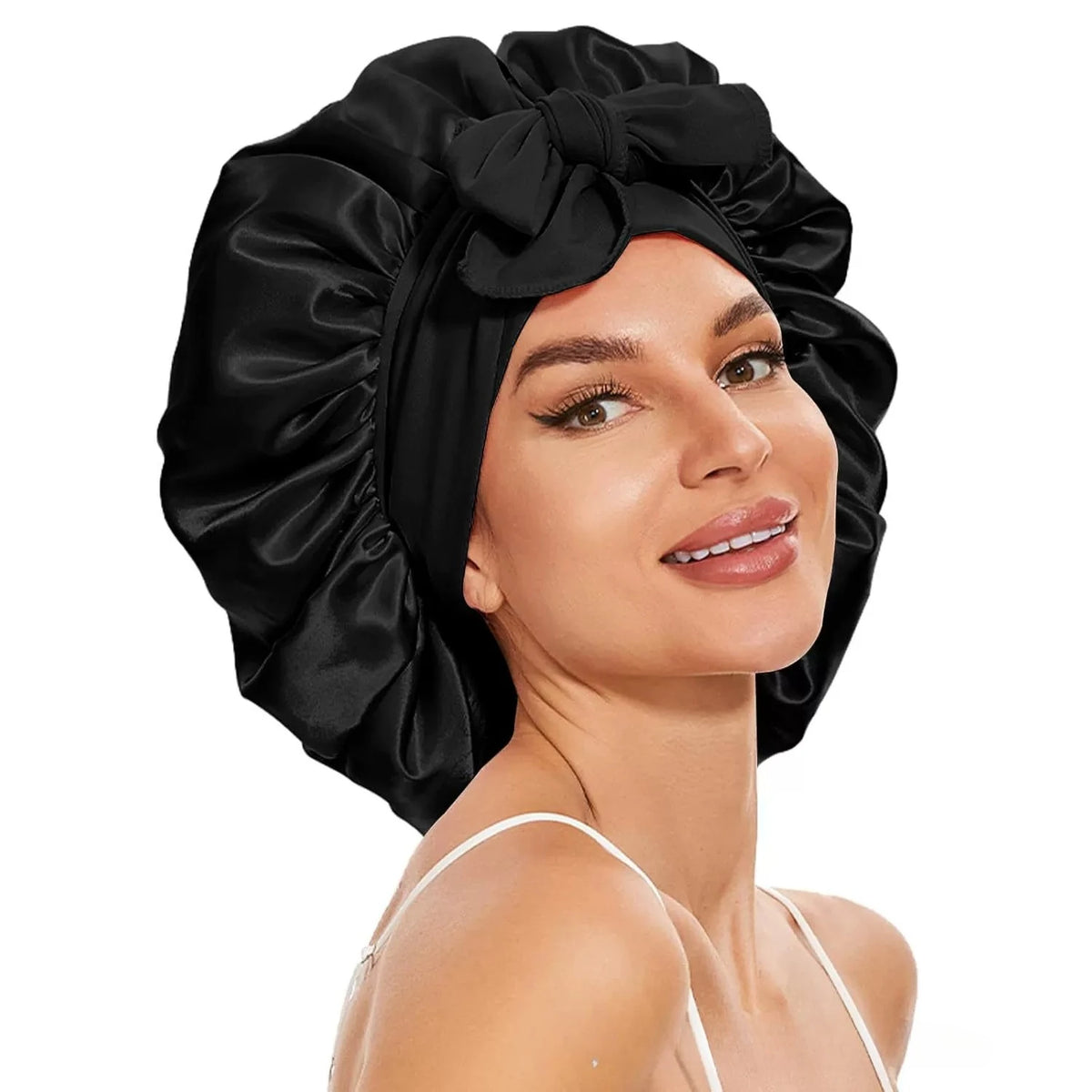 Women Satin Solid Sleeping Hat Night Sleep Cap Hair Care Bonnet Nightcap for Women Men Unisex Cap Bonnet De Nuit Shower Turban