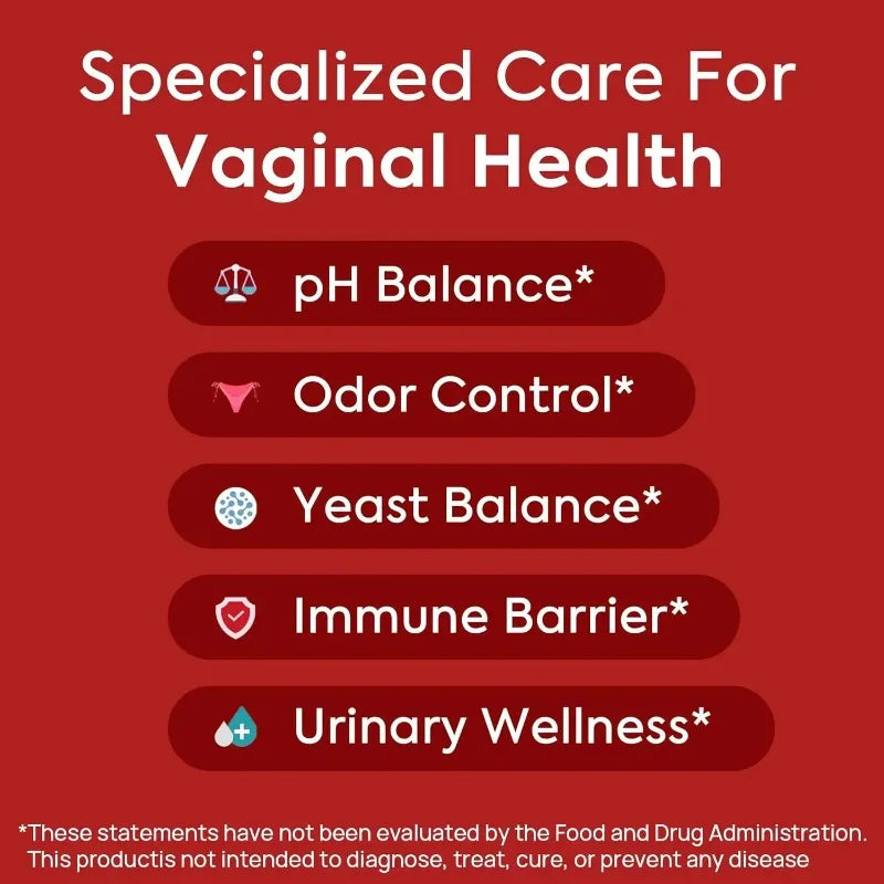 Vaginal Probiotics for Women - PH Balance, Healthy Vaginal Odor, Vaginal Flora, Yeast Balance, Immune Support - Probiotics 60pcs