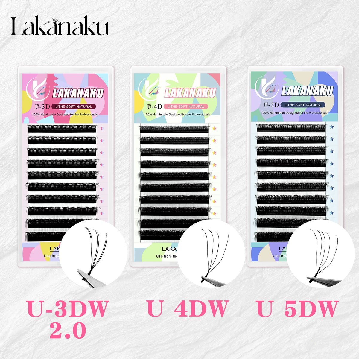 5D U Lashes Fibras Tecnologicas Pestañas Shape U Premade Clover Eyelash Extensions Volume Cilios W