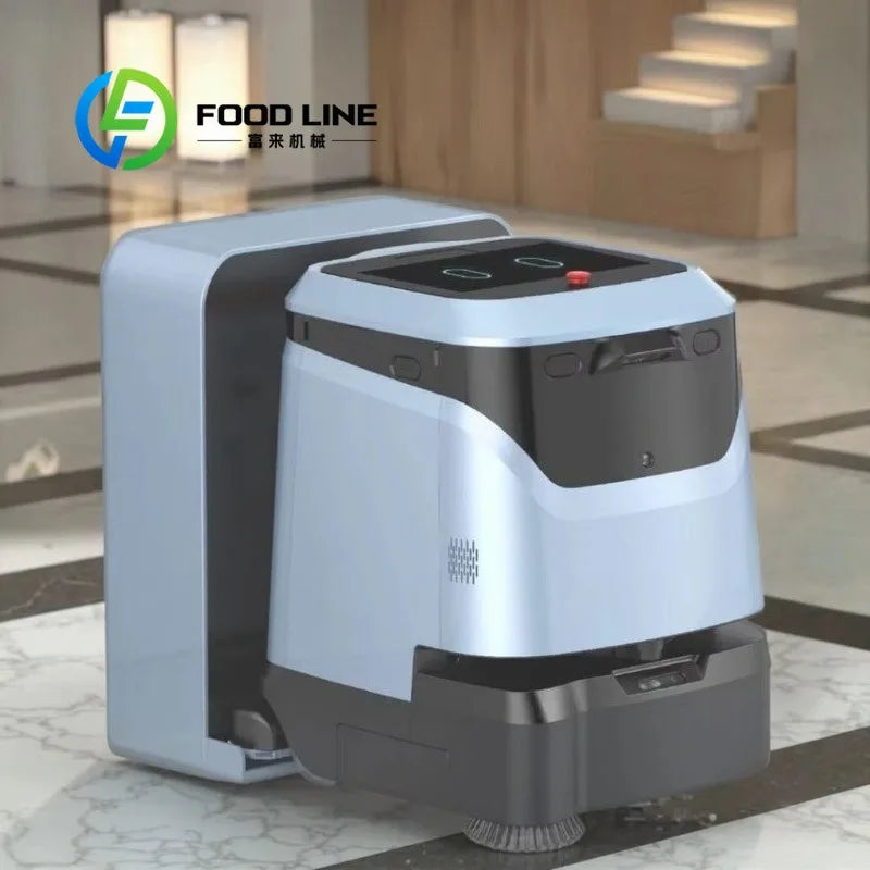 Commercial Floor Cleaning Robot with 4-in-1 Sweep Scrub Vacuum with Auto Recharge App-Controlled & Automatic Dirt Disposal
