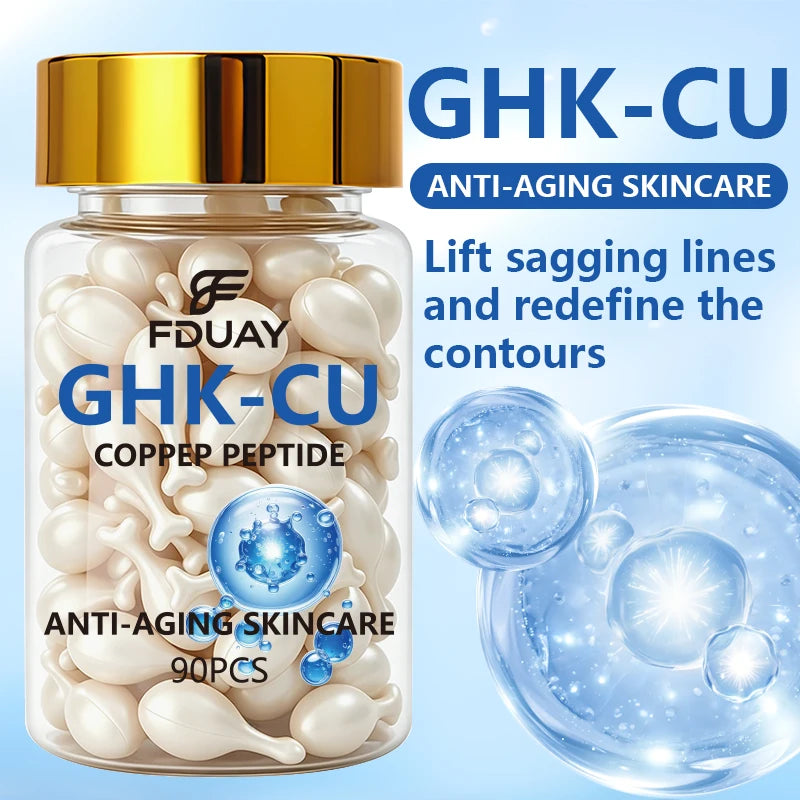 GHK-CU Copper Peptide Serum Capsules Anti-Aging Skin Care Nourish Revitalize Dull Skin Individual Capsules Protection