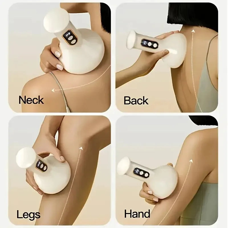 USB rechargeable abdominal massager with adjustable scraping force, handheld arm and leg massager