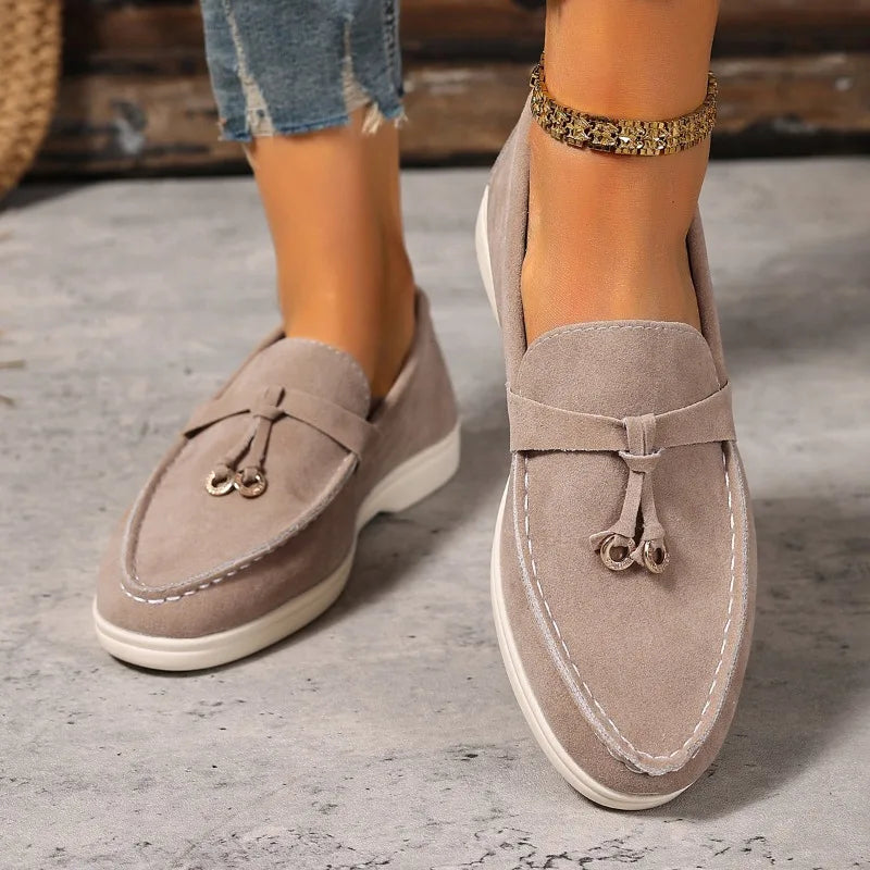 Women Suede Loafers Slip on Flats Comfortable Walking Shoes Female Casual Moccasins Soft Sole Flat Shoes Zapatos De Mujer
