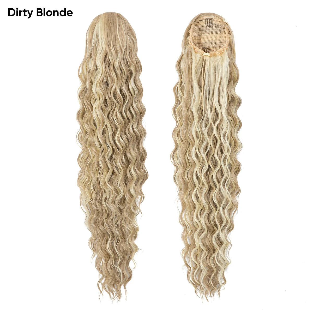 【SARLA】32-inch Women's Wavy Ponytail Hair Extension, with Drawstring and Hair Clips, Synthetic Wig Suitable for All Hair Types,