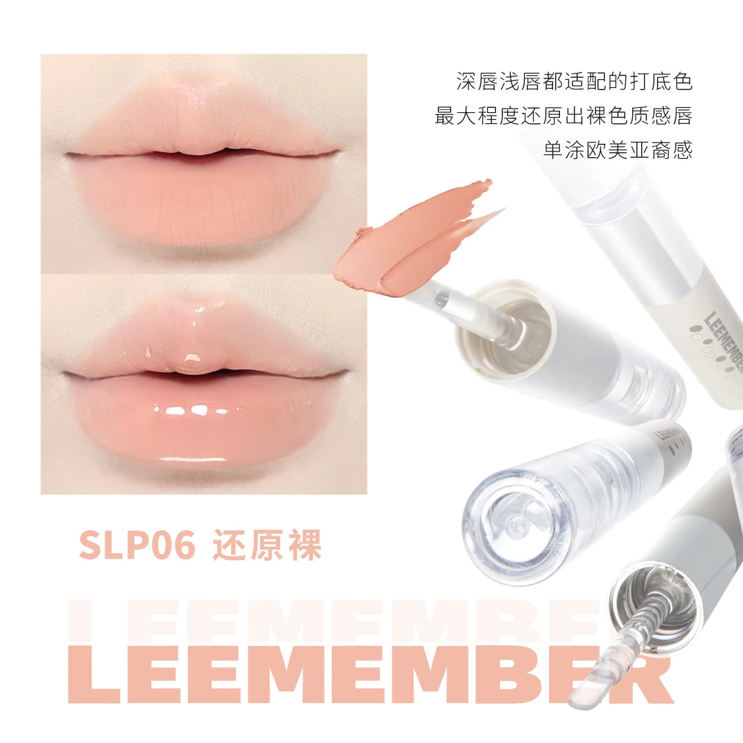 LEEMEMBER Double Head Lipstick Matte Soft Lip Mud Mirror Moisturizing Non-stick Cup Longlasting Lip Glazed Original Lip Makeup
