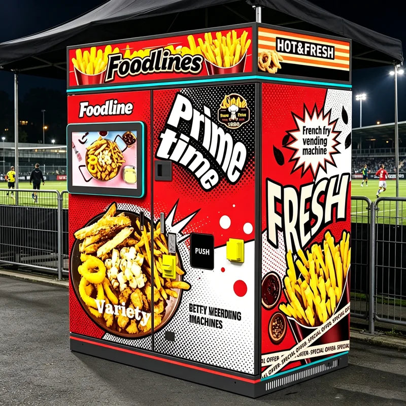 Hot Food air Fryer Vending Machine Automatic Fried French Fries Vending Machine for Sale Selling 2 Types of Food Customized