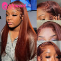 AliPearl Hair Reddish Brown 13x4 Lace Front Wigs Human Hair Peruvian Straight Wig Pre Plucked With Baby Hair Lace Wigs