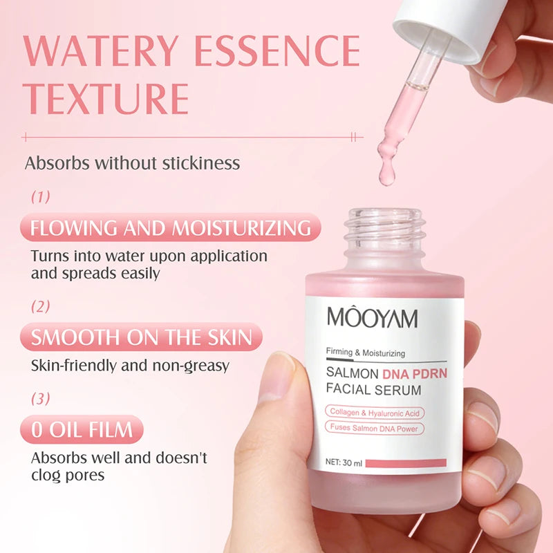 PDRN Salmon DNA Facial Serum 30ml Collagen Hyaluronic Acid Deep Hydrate Moisturize Improve Elasticity Essence Korean Face Care