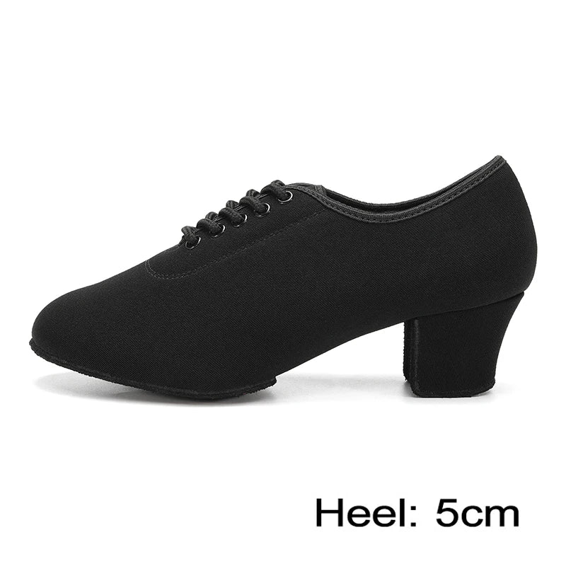 Women Dance Shoes Black Modern Ballroom Salsa Dancing Shoes Boys Latin Jazz Training Shoes Adults Tango Dance Sneakers Men