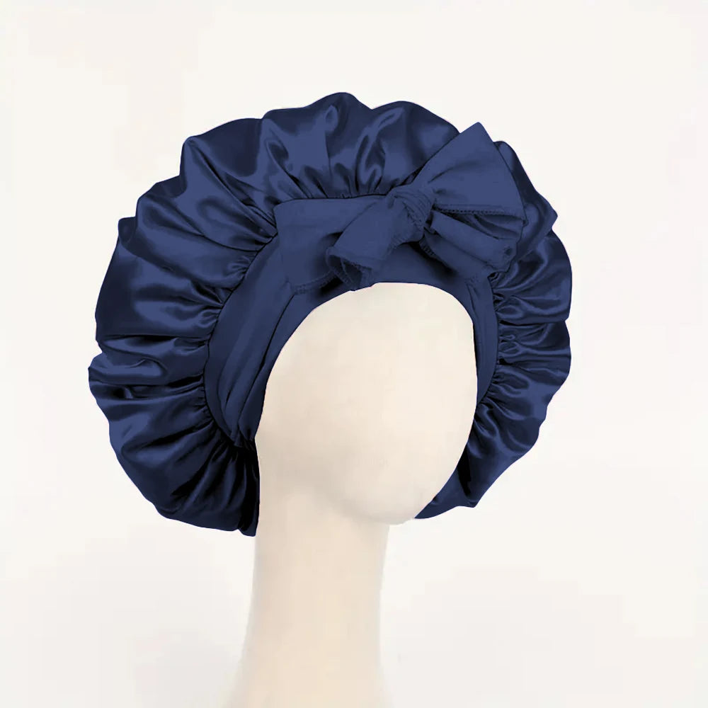 Women Satin Solid Sleeping Hat Night Sleep Cap Hair Care Bonnet Nightcap for Women Men Unisex Cap Bonnet De Nuit Shower Turban