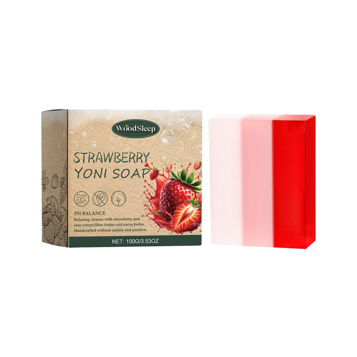 Female Wash Soap Yoni Vaginal Care Ph Balance Strawberry Remove Odor Deep Cleaning Moisturizing Brighten Private Parts Products