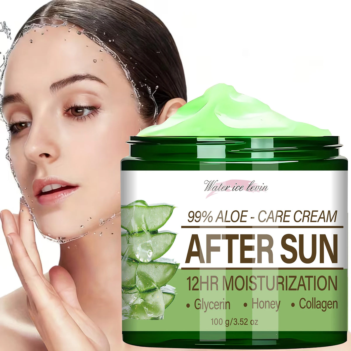 After Sun 99% Aloe Vera Cream with Collagen, 12HR Moisturizing & Soothing Care