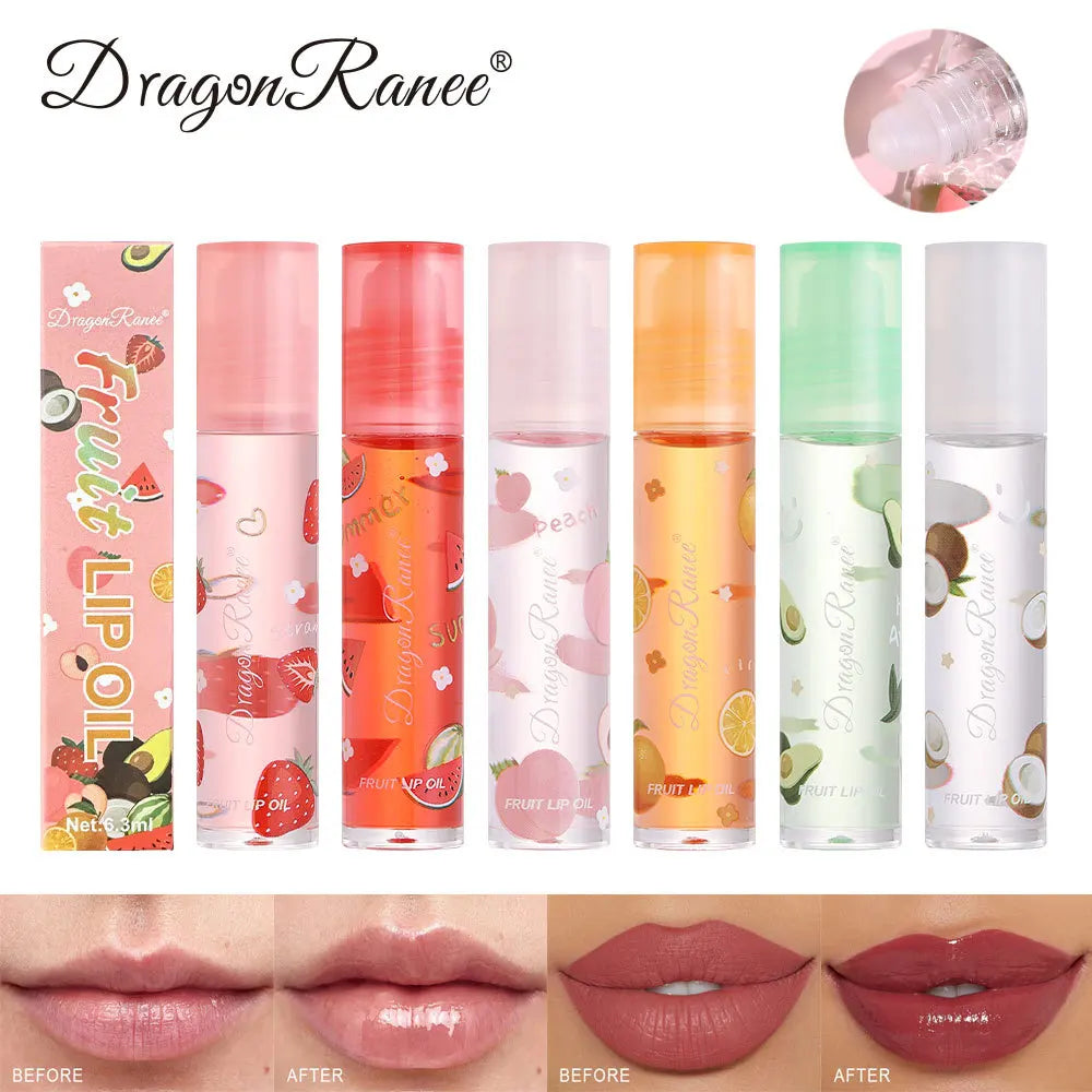 6 Colors Furit Lip Oil Plumping Lip Gloss Oil Moisturizing Lips Makeup Lip Balm Lasting Liquid Lipstick Nourishing Cosmetics
