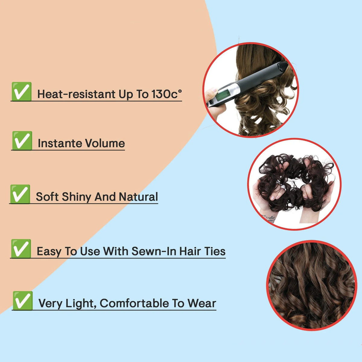 Dark Gray Big Hairpiece Scrunchy Updo Bridal Hairstyle Curly Synthetic Messy Bun