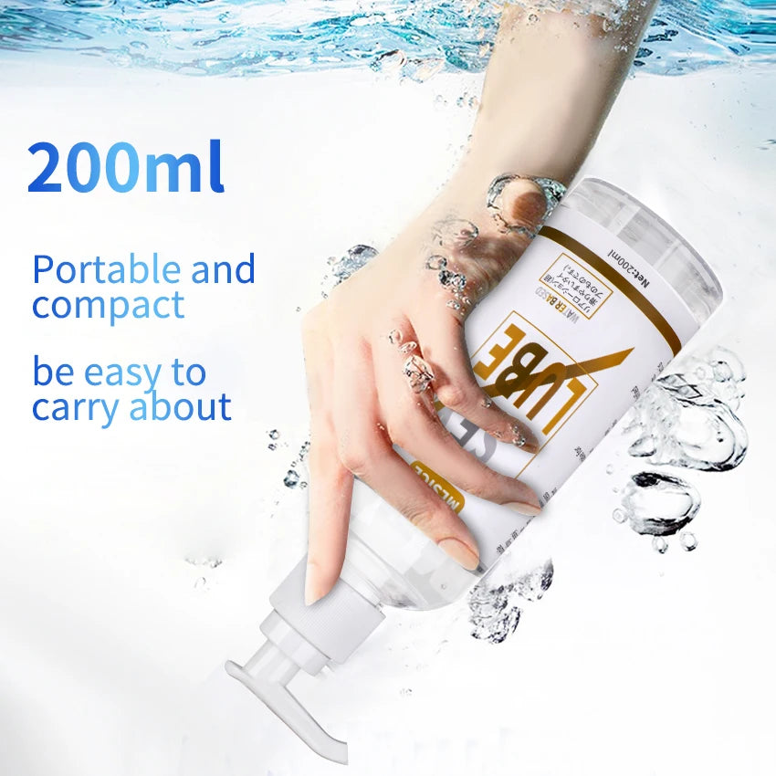 Natural Water Based Sexual Lubricant for Women Adult Vagina Pusssy Lube Men Gay Anal Sex Toy Gel Intimate Body Massage Oil 200ml