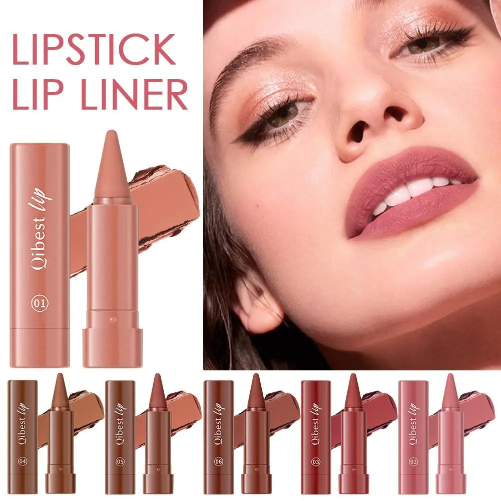 Twist Up Lip Liner Lipstick Pen Multipurpose Powder Blusher Velvet Matte Waterproof Lip Contour Non Stick Cup Lip Rouge Makeup