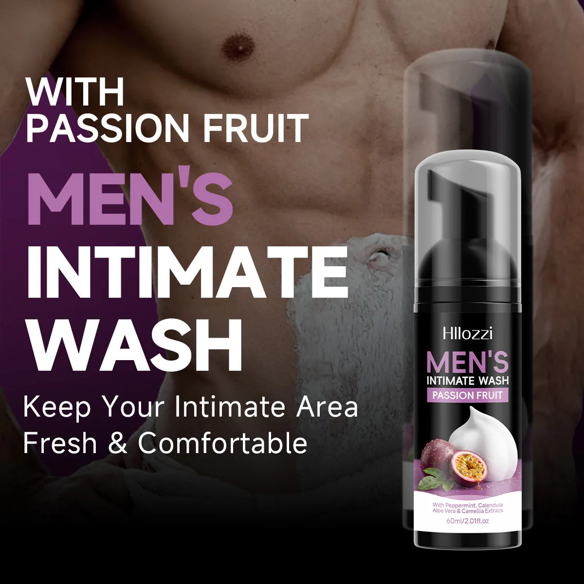 MEN'S INTIMATE WASH PASSION FRUIT: Superior Odor Control, All-Day Freshness & Gentle Daily Grooming Care. Designed for Hygiene.