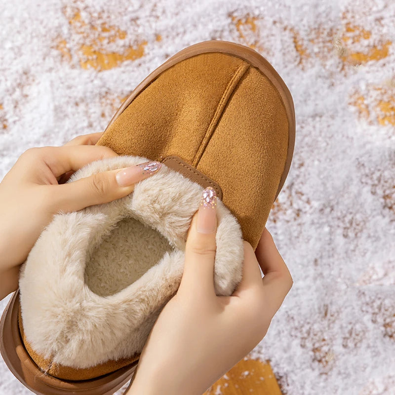 Winter Women's Indoor Slippers Warm Thick Sole Soft Sole Comfortable Outdoor Non Slip Snow Boots Fashion Bedroom Home Shoes