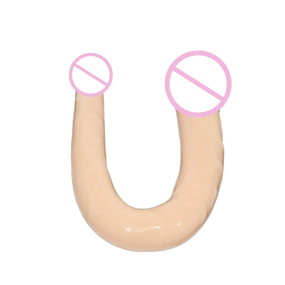 Realistic Penis Dildo Sex Toys For Woman U Shape Double Ended Flexible Jelly Dildos Penis G Spot Anal Stimulator Adult Sex Toys