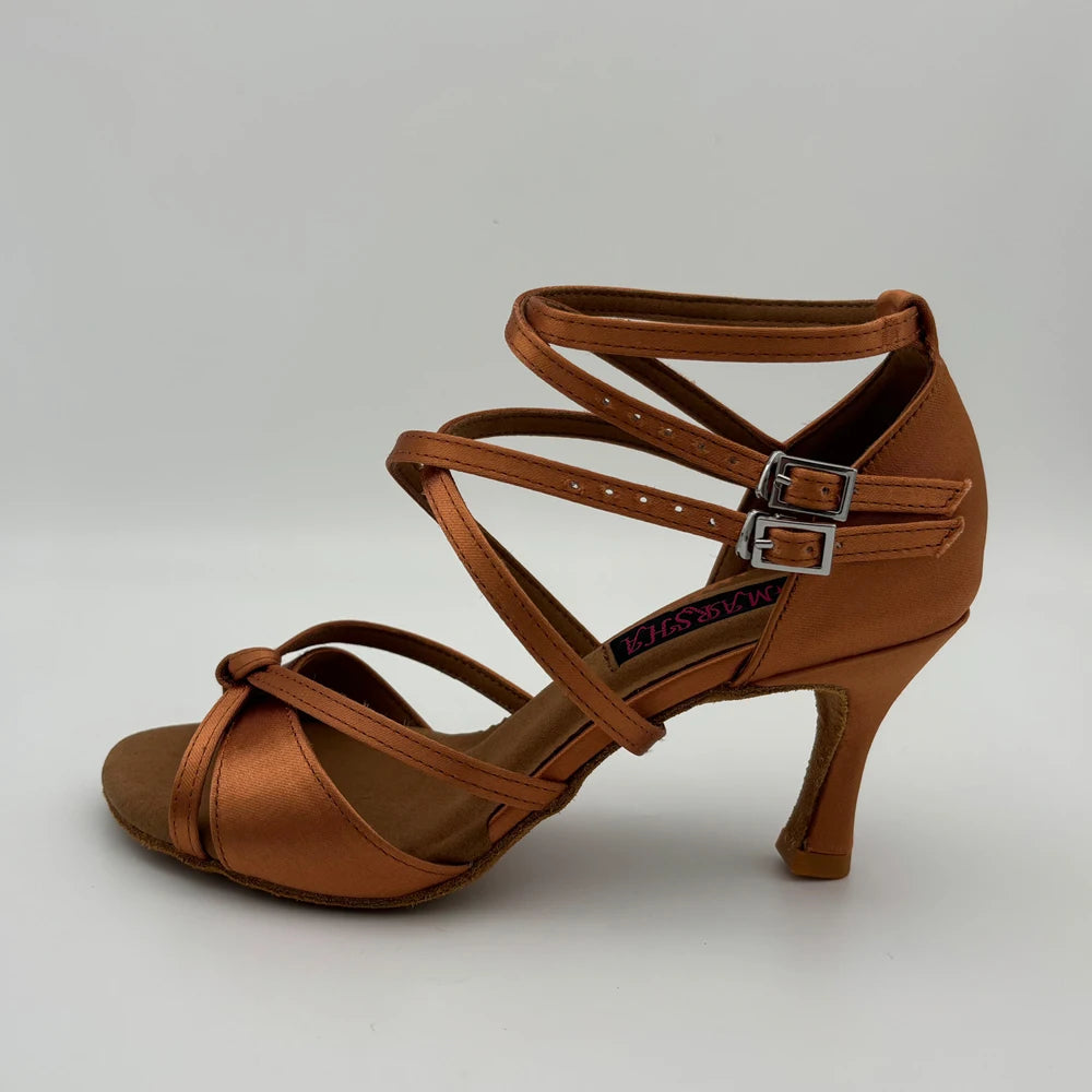 High heel Elegant Latin Dance Shoes For women Salsa shoes dropshipping comfortable latin shoes MS6209DTN low heel available