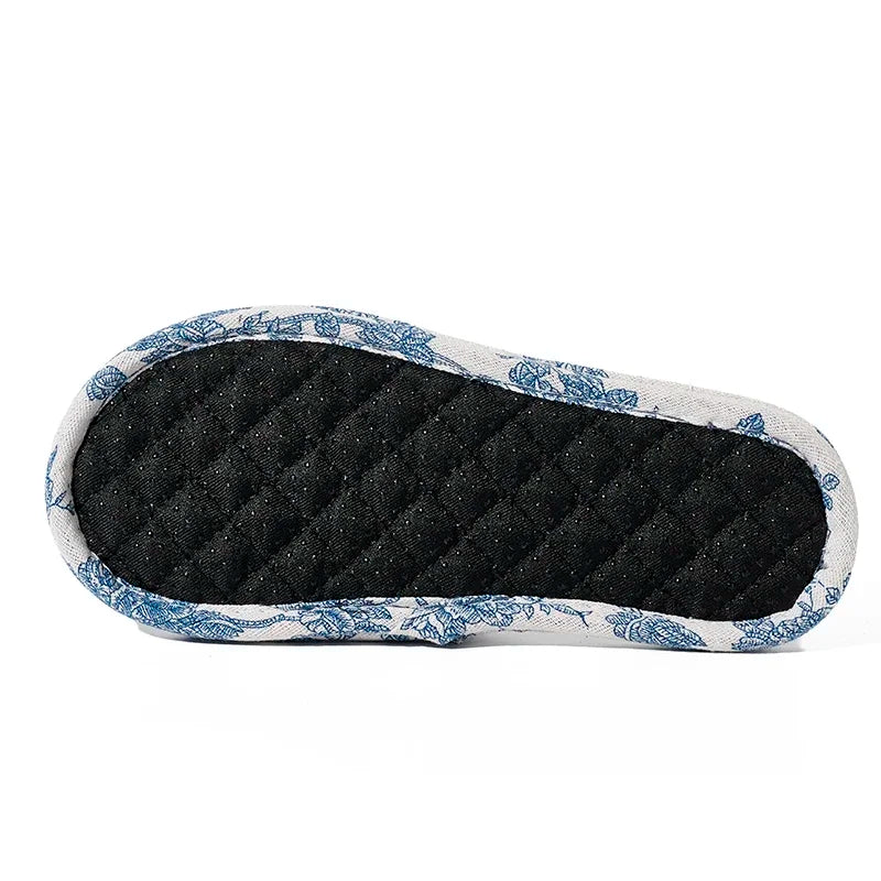 New Home Slippers Soft Cotton Floral Floor Shoes Fashion Lightweight  Antislip Indoor Slippers Bedroom Couple Slippers