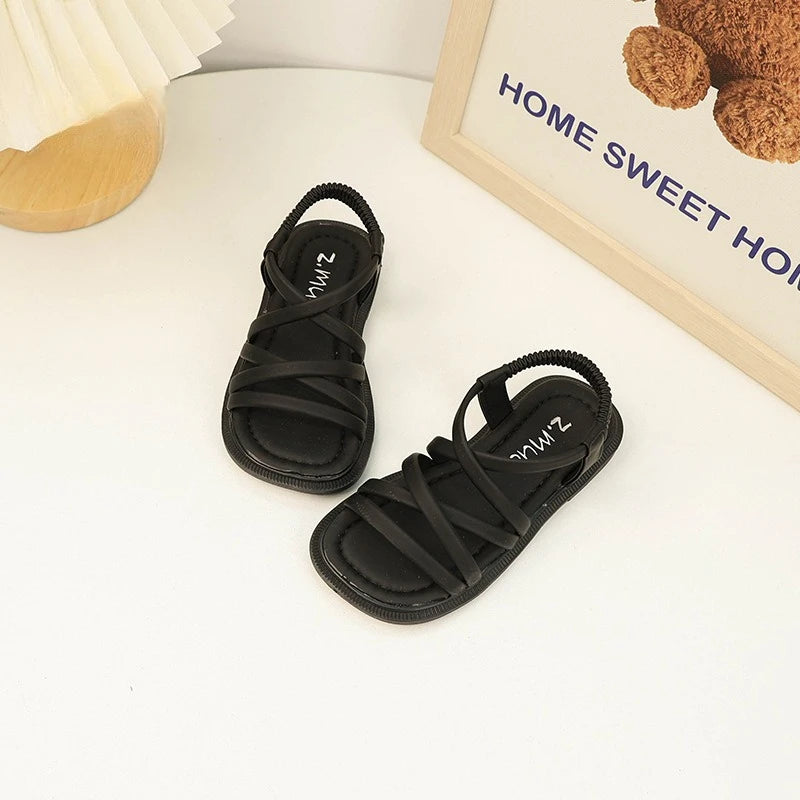 Zapatos Fashion Girls Sandals 2025Summer New Kid Shoes Soft Soled Open Toed Princess Shoes Soft Soled Child Beach Shoe Босоножки