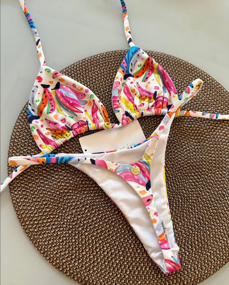 2026 New Sexy Women Bikini Set Beach Holiday Swimsuit Brazilian Thong Bikini Set Sexy Two Pieces Bathing Suit Women Beach Wear