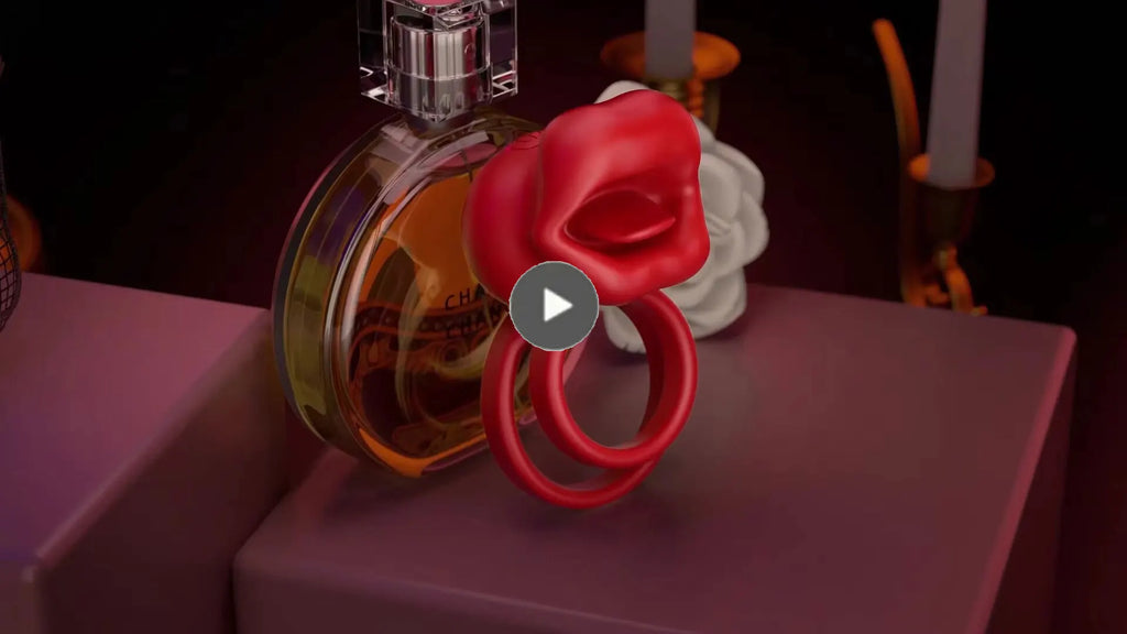 Vibrating Penis Ring with Tongue Licking Clitoral Stimulator Delay Ejaculation Cockring Penisring Sex Toys for Men Adults 18
