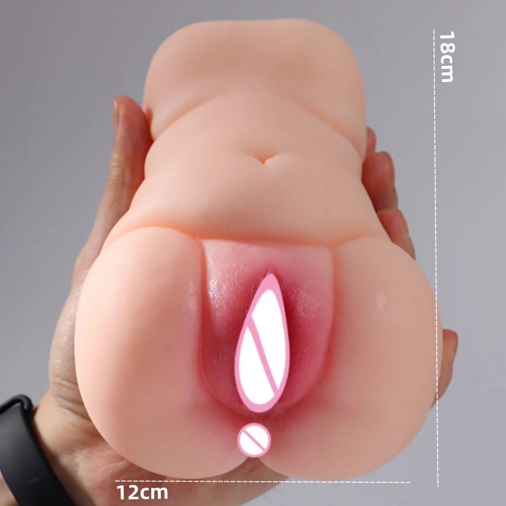 Anime Sex Toys for Men 2 in 1 Artificial Vagina Anus Deep Throat Pocket Pussy Handheld Masturbation Cup Soft Ass Adult Goods