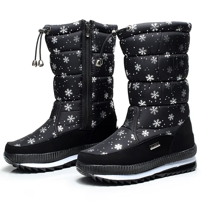 Fashion Warm Women Boot Women's Snow Boots Platform Winter Boots Waterproof Non-slip Boots Plush Fur Mid-calf Boot Botas Mujer