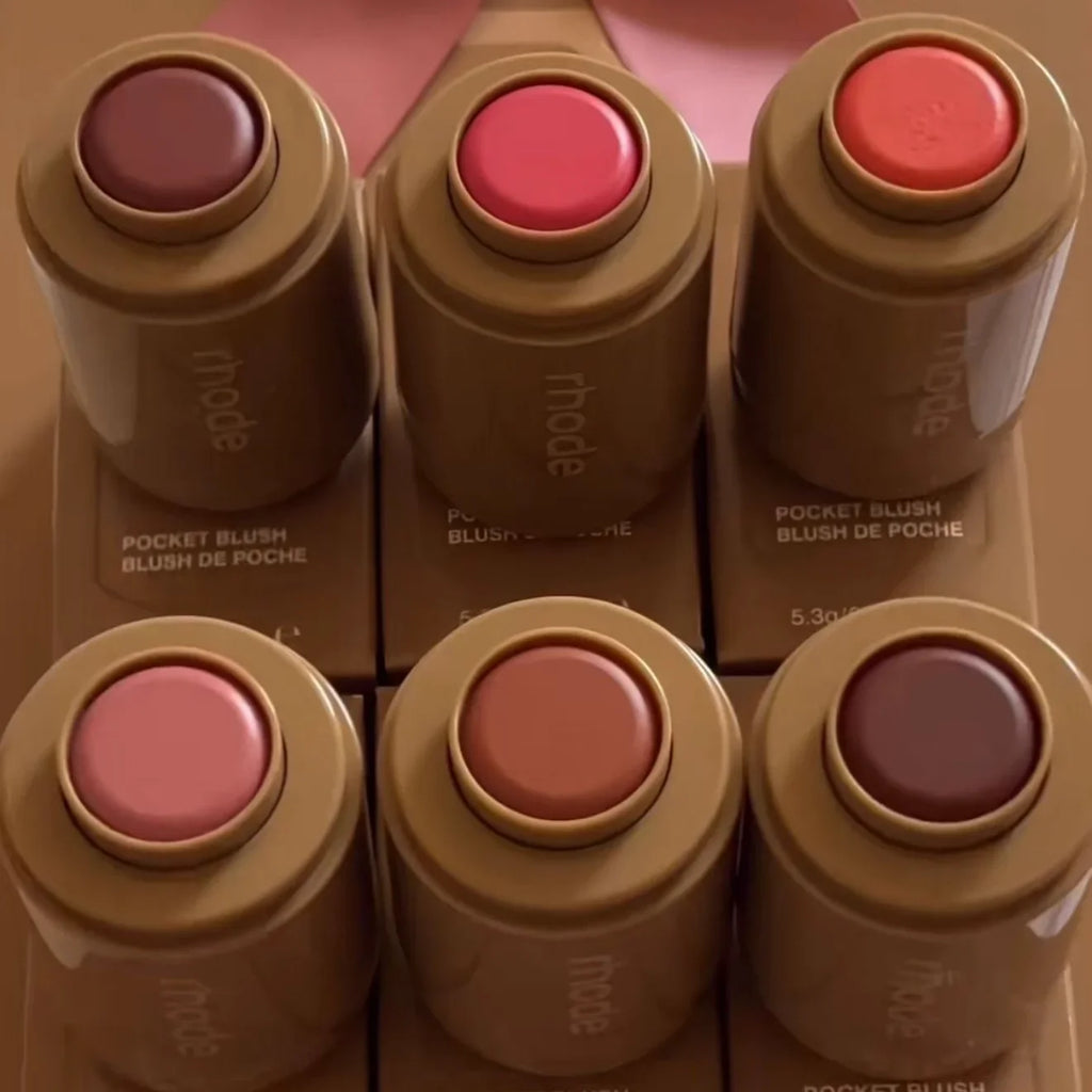 Rhod Pocket Blush LIP Stick Lip And Cheek Hydrating Stick Natural Rouge Powder Blush Cream Lipstick Cheek Easy To Apply Color