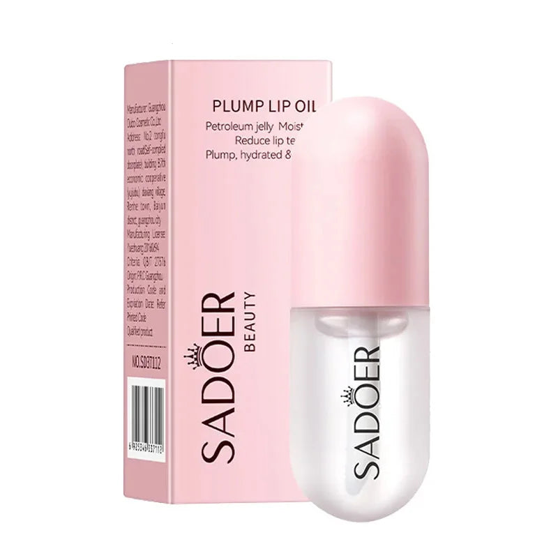 SADOER Plump Lip Oil Lips Plumper Moisturizing Nourishing Brightening Hydrating Lipstick Lips Skin Care Cosmetics