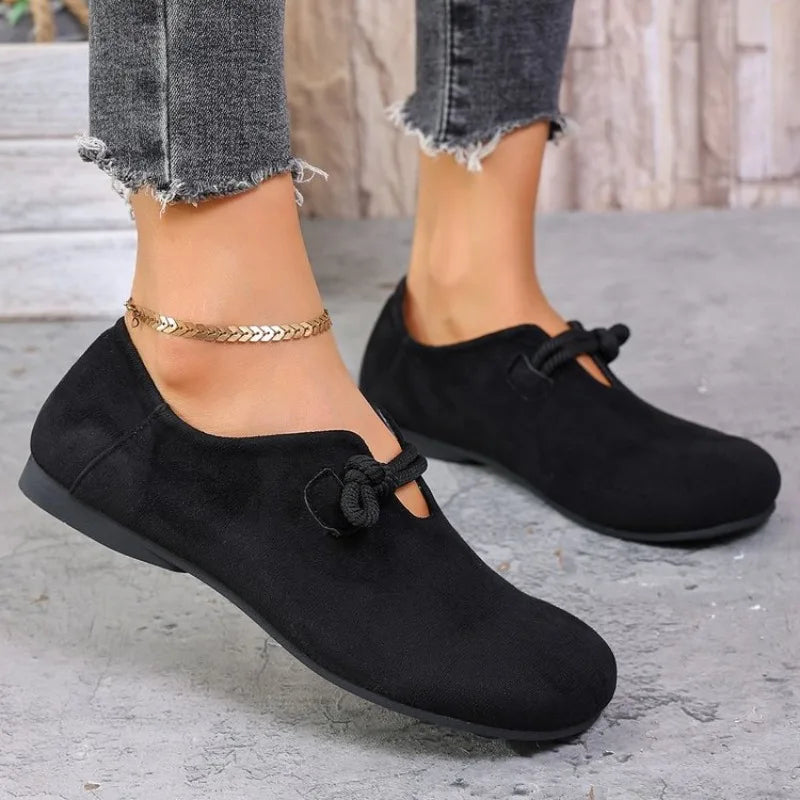 Retro Flat Shoes New Design Shallow Loafers Women's Casual and Comfortable Solid Color Women's Shoes Zapatos De Mujer